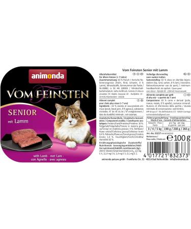 Animonda Vom Feinsten Senior Wet Cat Food - Lamb for Older Cats (7+) | 6 x 100g Pack - Premium Quality & International Shipping - Buy Online on GoSupps.com