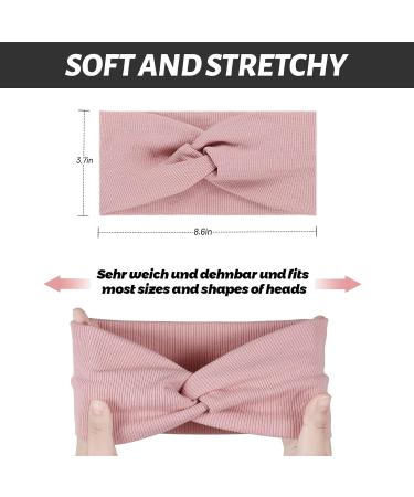 Lynun 6-Piece Wide Headband Set for Women | Elastic Sports Hair Bands for Fitness Running Yoga & Biking | Twisted Cross Headwraps in Single Colors - Buy Online on GoSupps.com