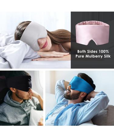 FRESHME Mulberry Silk and Cotton Sleep Mask - Adjustable Breathable Eye Mask for Sleeping - Soft Pure Silk Blindfold for Women Men - Ideal for Yoga, Travel, Nap - Comfortable Eye Mask - Buy Online on GoSupps.com