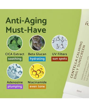 IUNIK Centella Calming Vegan Moisture SPF 50+ PA++++ 2 Oz - Reef-Safe Daily Sunscreen for Acne-Prone Skin - Buy Online on GoSupps.com