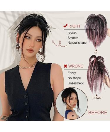 Colorful Panda Claw Clip Ponytail Extension 10 Inch - Ombre Pink Messy Bun Scrunchie Hair Accessory for Women and Girls - Buy Online on GoSupps.com