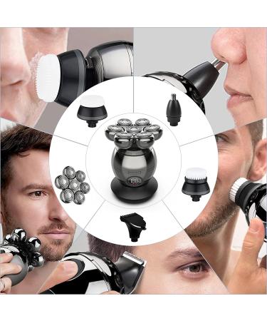 Fxlpower 5 in 1 Bald Head Shaver with Wireless Charging Pad - Waterproof Electric Razor Grooming Kit for Men - Wet and Dry - Gun Color - Buy Online on GoSupps.com