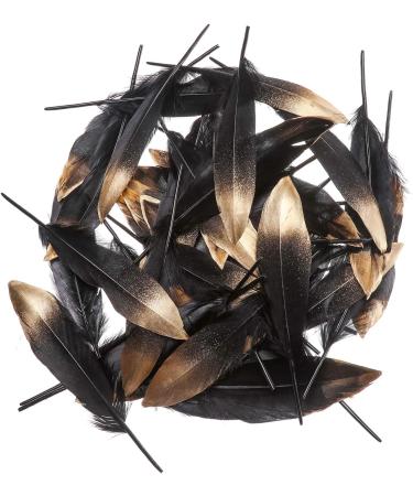 50pcs Dipped Gold & Silver 6-8 inch Goose Feathers for Crafts and Apparel - Gold & Black Feathers - Buy Online on GoSupps.com