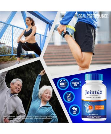 IDEAL PERFORMANCE Joint4X Joint Support Capsules Official Joint-4X Supplement Pills All-Natural Formula to Fortify Bones and Bolster Flexibility - Maximum Strength Joint 4X Pills Reviews (5 Pack) - Buy Online on GoSupps.com