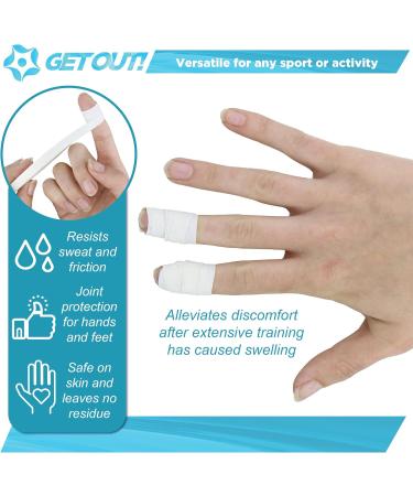 Buy Get Out! Athletic Finger Tape - 8pk 45ft White Sports Wrap for Fingers & Toes | Superior Adhesive Pre-Wrap - International Shipping Available - Buy Online on GoSupps.com