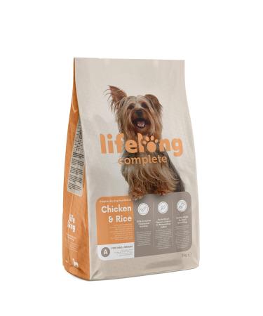 Amazon Brand - Lifelong - Complete Complete Dry Food for Adult Small Breed Dogs, Rich in Chicken and Rice, 1 x 3kg
