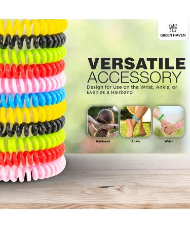Green Haven Mosquito Repellent Bracelet Pack of 12 Waterproof Insect Repellent Wristbands | Non-Toxic Deet-Free Outdoor Bug Mosquito Bands | Mosquito Repellent Bands for Baby Kids Adults 1 count (Pack of 12) Multiple Colours - Buy Online on GoSupps.com