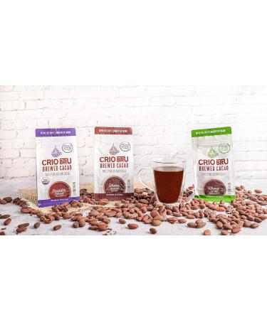 Crio Bru Brewed Cacao: Ecuador French Roast (Coco River) 284g (10oz) Bag | 100% Pure Ground Cacao | Great Substitute to Herbal Tea and Coffee | Honest Energy | Keto Whole 30 Paleo Organic Non-GMO - Buy Online on GoSupps.com
