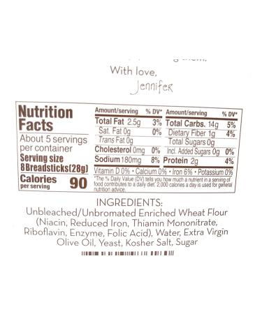 JENNIFERS HOMEMADE Original Breadsticks - 5 OZ | Artisanal Snack Delight - Buy Online on GoSupps.com