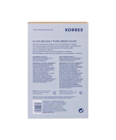Korres Olive & Sea Salt Personal Care Set | Vegan Shower Gel & Bodymilk for Men & Women | International Shipping - Buy Online on GoSupps.com