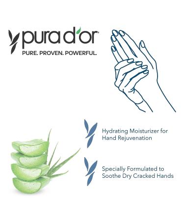 PURA D'OR HealingHands Rejuvenating Aloe Vera Gel (16oz) for Dry, Cracked Hands - Buy Online on GoSupps.com
