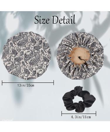 Silk Satin Hair Bonnet for Sleeping - Curly Hair Wrap for Black Women Men - Reusable, Designer, Large - Shower Cap, Night Cap, Head Scarf - Soft and Stylish - Buy Online on GoSupps.com