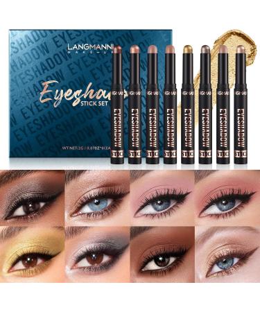 6Pcs Eyeshadow Stick Set Matte and Shimmery Cream Eye Shadow Pencil Highlighter Contouring Pen Waterproof Long Lasting Eyeshadow Pen - Buy Online on GoSupps.com