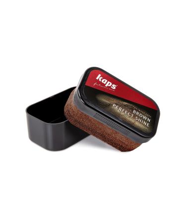 Shoe Polish Sponge Gives Instant Gloss For Leather Shoes Boots Bags Kaps Perfect Shine (Brown)