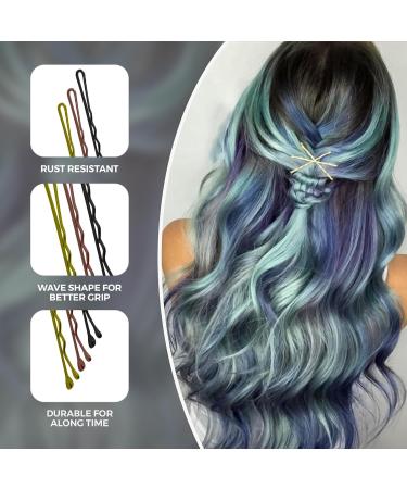 Biribila Bobby Pins 150 Pcs Black 5cm Long Hair Grips with Storage Box - Ideal Kirby Grips for Hair Styling & Make Up - Black, Brown & Gold - Buy Online on GoSupps.com