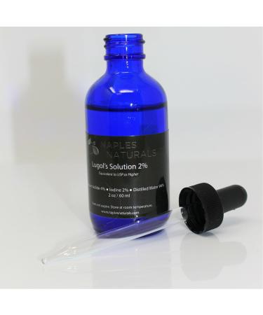 Naples Naturals Lugol's Iodine 2% Solution - 2 fl. oz. Cobalt Blue Glass Bottle - Buy Online on GoSupps.com