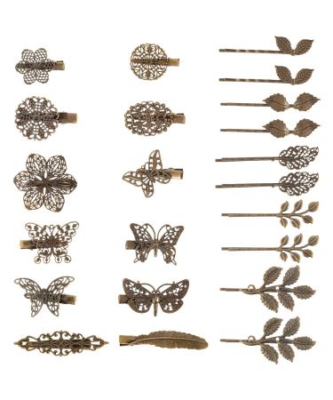 22 Pieces Vintage Hair Clips Barrettes Bronze Leaf Bobby Pin Flower Butterfly Heart Hair Clip for Girls and Women  Mix Styles - Buy Online on GoSupps.com