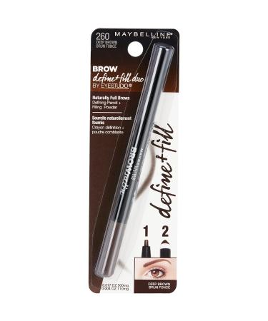 Maybelline Brow Define and Fill Duo 2-in-1 Defining Pencil with Filling Powder Deep Brown - 0.021 Ounce - Buy Online on GoSupps.com