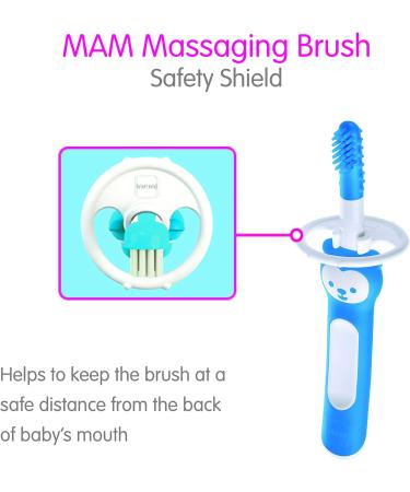 MAM Massaging Toothbrush and Gum Cleaner Girl 3+ Months (1-Count) MAM Baby Toothbrush the Ideal Toothbrush for Baby Girl Baby Essentials Pink - Buy Online on GoSupps.com