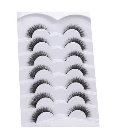 Pooplunch Cat Eye False Eyelashes - 8D Volume Fluffy Wispy Natural Lashes (7 Pairs, 3-12MM) - Buy Online on GoSupps.com
