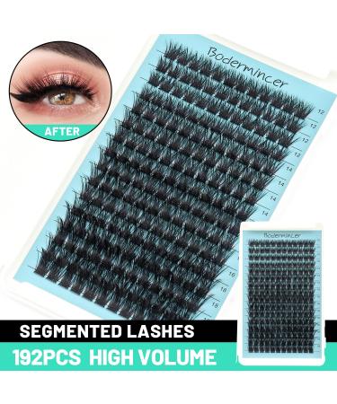 Bodermincer D Curl 16 Rows Large Pack - 192 Cluster Eyelashes (8-10-12-14mm Mixed) for Stunning Volume - International Shipping Available - Buy Online on GoSupps.com