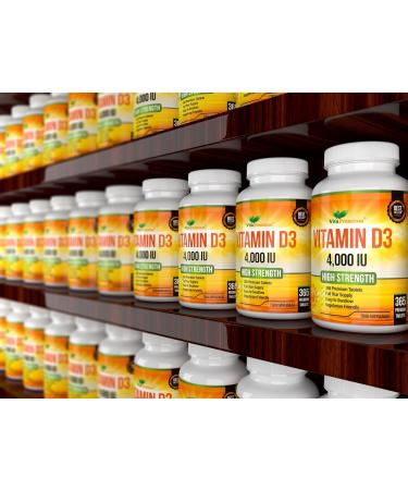 365 Easy to Swallow Vitamin D 4,000 IU Tablets - Maximum Strength D3 Supplement for Full Year Supply - Buy Online on GoSupps.com