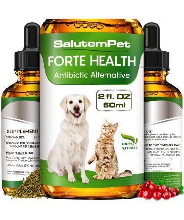 Natural Herbal Supplement for Dog and Cat - Cranberry, Oregano, Echinacea for Dogs and Cats Too - Organic Dog Supplement and Cat Supplement - Drops for General Strengthening - 1200 Drops 2 Oz