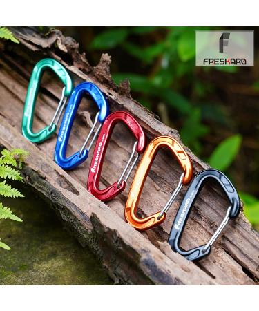 5pcs FresKaro Nano Carabiner Clips - 8kN 1798lbs, Small Sturdy Design, Strong Spring, Choice of 5 Colors - Buy Online on GoSupps.com
