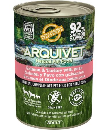 ARQUIVET Pack 6 units - Adult - Salmon and Turkey with peas and Salmon oil - 400g - Buy Online on GoSupps.com
