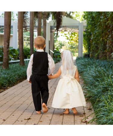 FRCOLOR First Communion Veil for Girls - 16 Inch Short Veil with Hair Comb and Pearls - Wedding Flower Girl Hair Accessories - Buy Online on GoSupps.com
