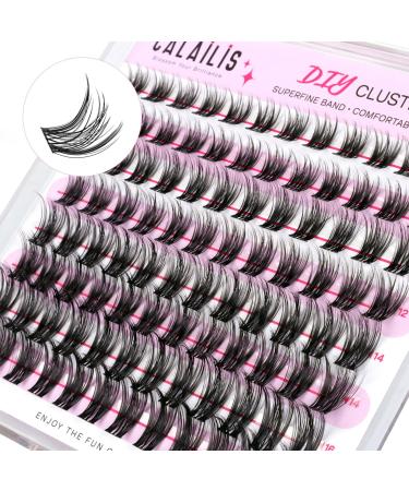 Calailis eyelashes individually 96 PCs DIY Individual eyelashes for the self-application of lash exttesnion at home 10-16mm d curl cluster individual lashes (HD10 mix) - Buy Online on GoSupps.com