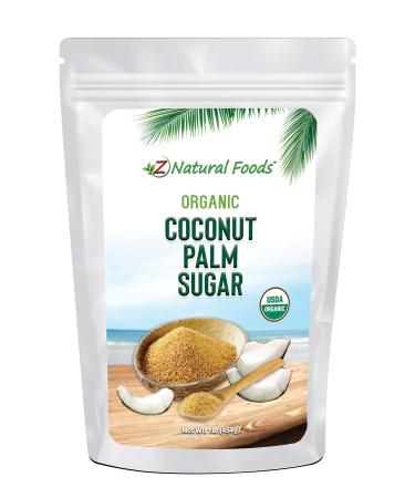 Organic Coconut Palm Sugar - Great For Desserts, Baking, Coffee, Tea, Oatmeal, & More - Unrefined, Vegan, Gluten Free, Non GMO, & Kosher - 1 lb 1.0 Pounds