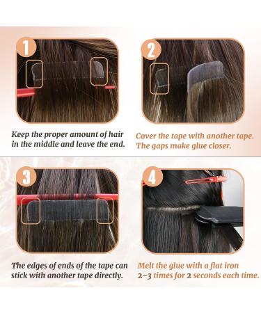 Ugeat Tape Extensions - Real Hair Balayage Ash Blonde & Dark Brown Remy Extensions | 20 Pieces 40 cm 50g #4/18/4 - Buy Online on GoSupps.com