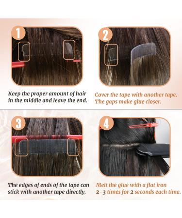 Ugeat Tape-In Extensions | Real Hair 55cm | Natural Black Invisible Seamless Remy Tapes - 20 Pieces 50g #1B - Buy Online on GoSupps.com
