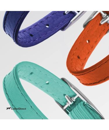 Collardirect Leather Cat Neck Safety Collar with Elastic Belt & Bell - Adjustable 23-28 cm in Black Blue Red Orange Green Pink - Perfect Kitten Accessory - Buy Online on GoSupps.com