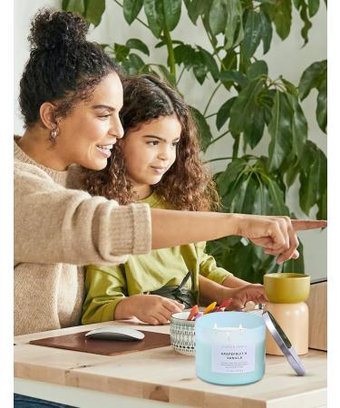 Grapefruit Vanilla 3 Wick Scented Candle | Aromatherapy Stress Relief | Natural Soy Candle | 15.8 oz Spa Freshness | Highly Scented Candle for Home & Relaxation - Buy Online on GoSupps.com
