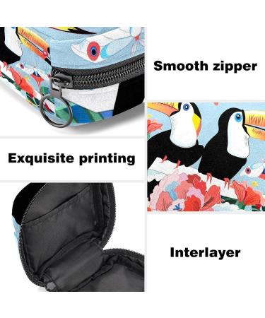 Shop Colorful Menstruation Pad Bags with Zipper - Funny Birds & Flower Patterns for Women & Girls - Buy Online on GoSupps.com