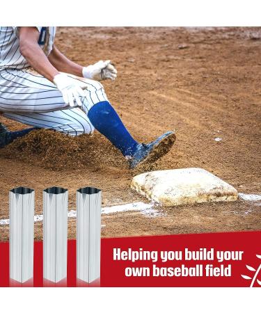 Dunzy Crimped Style Baseball Base Anchors - 6 Pack, Silver | Ground Anchor Set - Buy Online on GoSupps.com