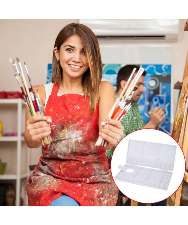 Watercolor Palette Folding Paint Tray with 33 Compartments, Thumbhole, and Brush Holders - White - Buy Online on GoSupps.com