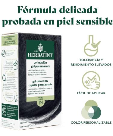  Herbatint Herbatint Permanent Hair Colour Gel 1N Black 170 ml Ammonia Free 100% Grey Coverage for Sensitive Skin with 8 Organic Natural Extracts - Buy Online on GoSupps.com
