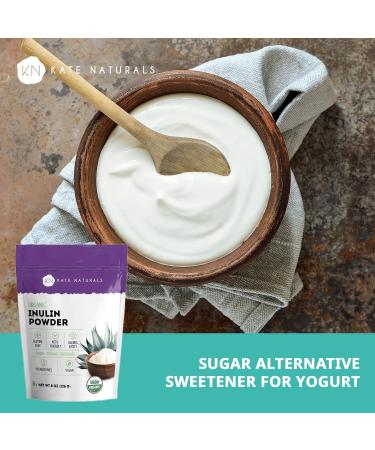 Kate Naturals Inulin Powder Organic from Blue Agave (8oz) Soluble Prebiotic Fiber for Coffee Yogurt & Smoothies 8 Ounce (Pack of 1) - Buy Online on GoSupps.com