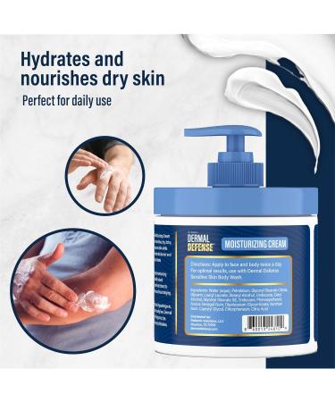 Dr. Eddie's Dermal Defense Moisturizing Cream - Face and Body Moisturizer for Dry Skin Daily Cream for Sensitive Skin Care Ultra Moisturizing Eczema Cream for Men and Women - 12 fl oz 12 Fl Oz (Pack of 1) - Buy Online on GoSupps.com
