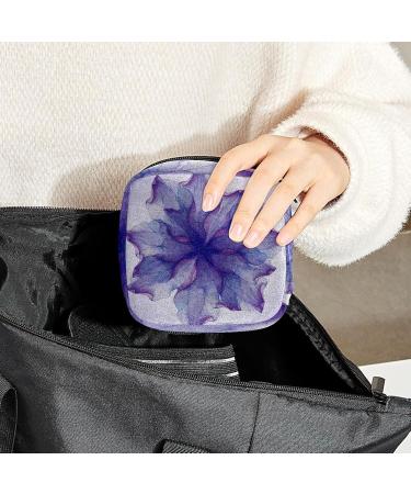 Portable Period Kit for Women | Watercolor Lila Flower Art Storage Pockets - Feminine Product Bag - Buy Online on GoSupps.com