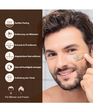JVR Facial Peeling Scrub for Men - 120ml Coffee Extract Deep Clean Pores Reduces Blemishes & Blackheads - Buy Online on GoSupps.com