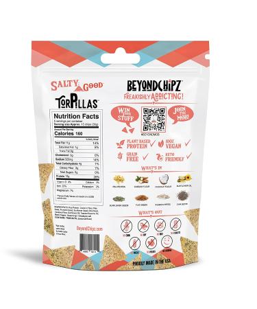 BeyondChipz Low Carb Keto Tortilla Chips - Salty Good, Gluten Free, 5.3oz (Pack of 4) - Buy Online on GoSupps.com
