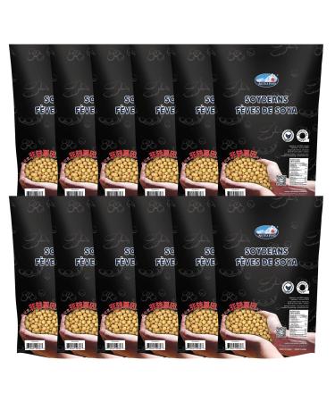 Arctica Food Premium Yellow Soybean Non-GMO from Canada Vegan Plant-Based Protein 454g(1lb)/Pack (Yellow 12-Pack) Yellow 12-Pack