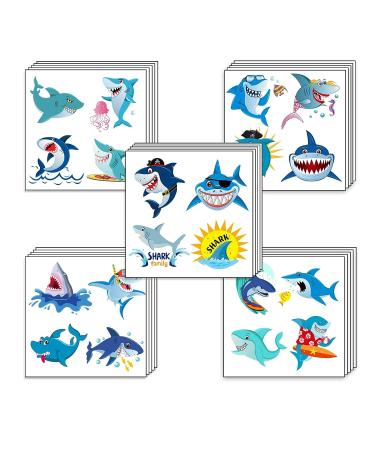 Valoin Shark Temporary Tattoos- Ocean Sea Themed Decor for Baby Shower & Birthday Party - Buy Online on GoSupps.com