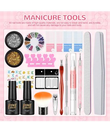 PEACECOLOR Gel Nail Kits Full Set for Beginners 20 PCS Gel Nail Polish Set with 36W Lamp Starter Kit and Top Base Coat Manicure Tools Nail Decorations Nail Art Design Kit Gift for Women kit-11 - Buy Online on GoSupps.com