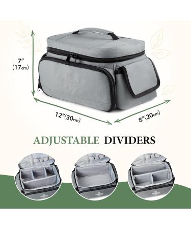 Eco-Friendly Medicine Bag | Travel Pill Organizer & Medical Supplies Storage | Lockable First Aid Bag Gray - Buy Online on GoSupps.com