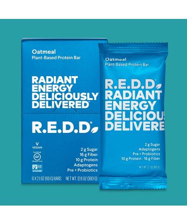 R.E.D.D. Bar Vegan Protein Bar - Low Sugar & Gluten-Free Oatmeal - 6 Bars - Buy Online on GoSupps.com